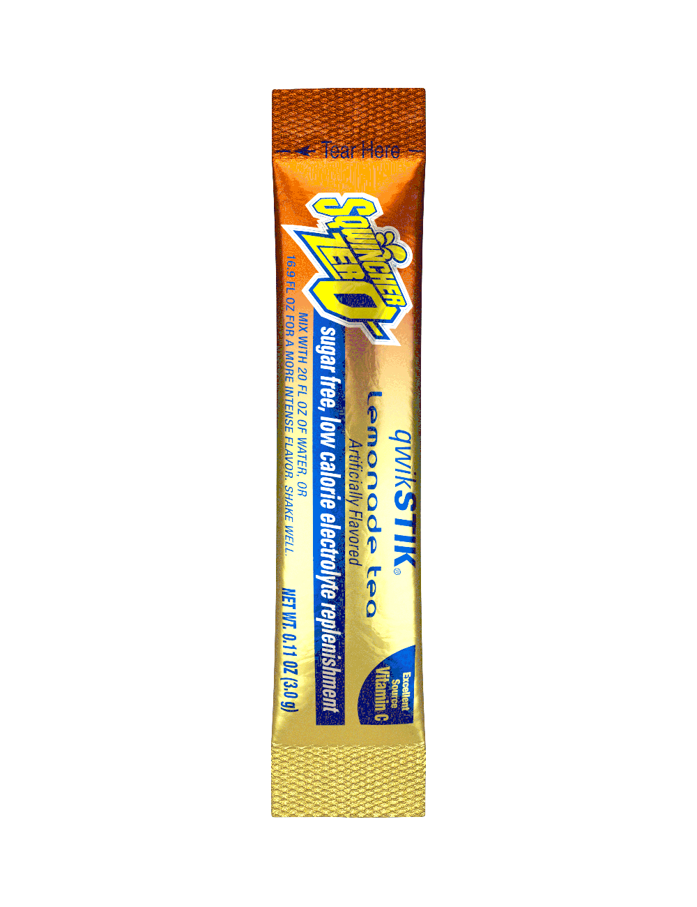 Sqwincher Qwik Stik Zero Lemonade Tea 20 OZ - Zero Qwik Stik